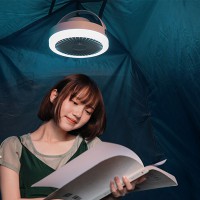 LED조명 무선 BLDC 저소음 휴대용 캠핑 선풍기 핑크