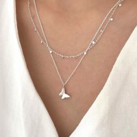 (Silver925) Dot line necklace