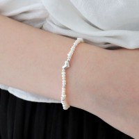 (Silver925) Fresh pearl heart bracelet