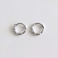 (Silver925) Mini chain ring earring
