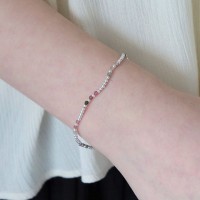 (Silver925) Color stone cubic bracelet