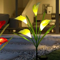 태양광 꽃정원등 화이트 카라 LED