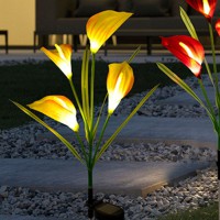 태양광 꽃정원등 옐로우 카라 LED
