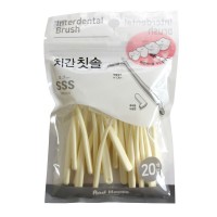 덴탈 프리미엄 치간칫솔 L형 20p SSS 0.7mm 칫솔 치태