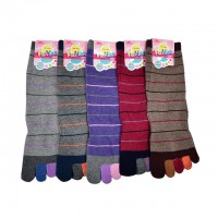 컬러풀 링글 여성 발가락 장목 양말 5켤레 색상혼합
