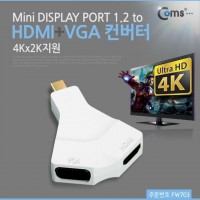 Mini DISPLAY PORT 1.2 to HDMI+VGA 컨버터 4Kx2K