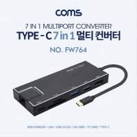 7in1 USB Type C 멀티 허브 HDMI USB 3.0 카드 FW764