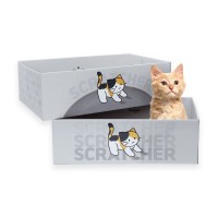 삼색이의 대형 박스형 스크래쳐 고양이 장난감