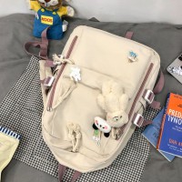 데일리 학생 여자 학교 책가방 백팩 아이보리 가방