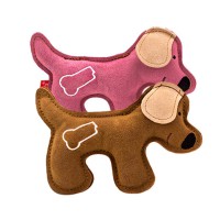 소가죽 삑삑이 장난감 강아지 핑크