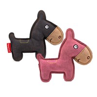 소가죽 삑삑이 장난감 당나귀 핑크