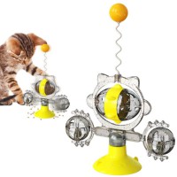 고양이 흡착식 회전 캣닢볼 노즈워크 옐로우