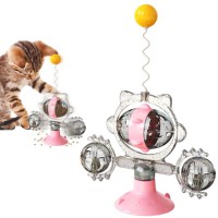고양이 흡착식 회전 캣닢볼 노즈워크 핑크