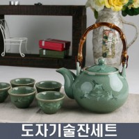 청자 운학 주기 5인세트 주전자 550ml