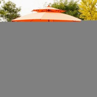 썬시티 2단 파라솔 230cm 오렌지 행사장 해변 카페