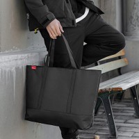 블랙 빅쇼퍼백 깔끔한 손가방 지퍼쇼퍼백 학생 큰가방