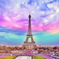 에펠탑 패브릭 보석십자수 30x30 도시보석십자수